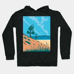 Indiana Dunes National Park  in Northwestern Indiana United States WPA Poster Art Color Hoodie